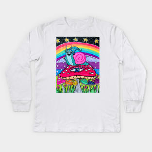 Snail Wizard Kids Long Sleeve T-Shirt